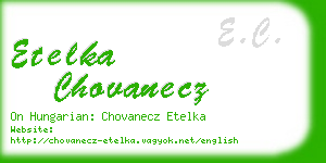 etelka chovanecz business card